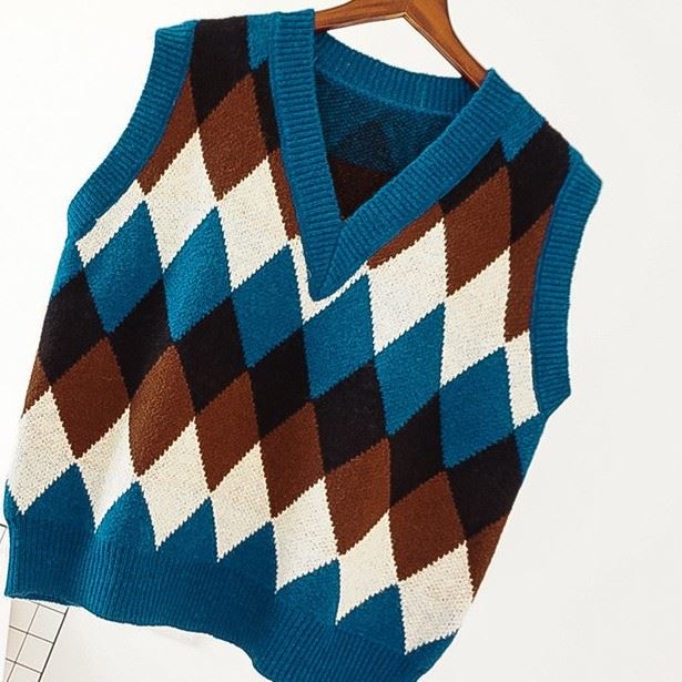 100%Cotton Winter Knit Vest Sweater Women Sleeveless Sweater Vest